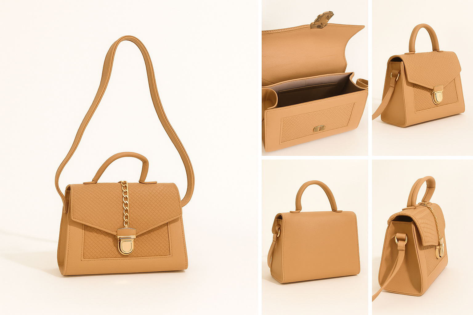 Bolso Coralina - El Inconfundible Estilo Lady en Tono Camel