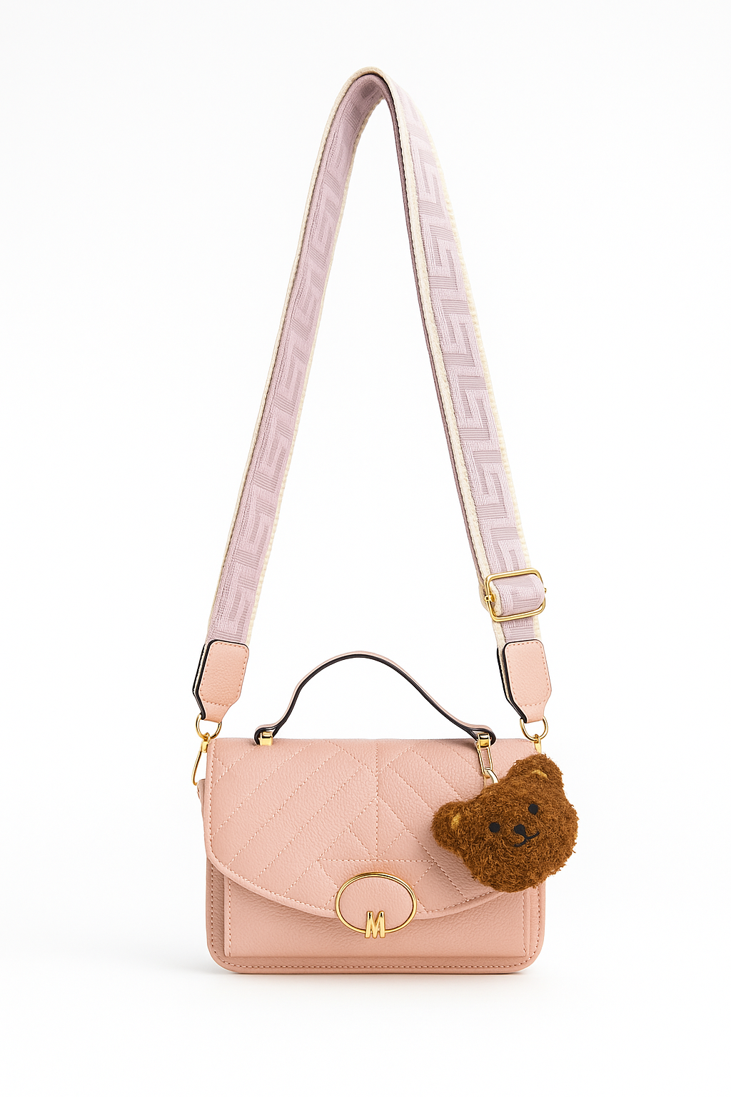 Bolso Bandolera Nerea- Chic con Osito y Correa Estampada