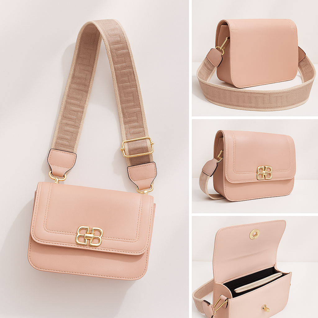 Bolso Crossbody Arena Rosa - Elegancia Urbana en Rosa Nude