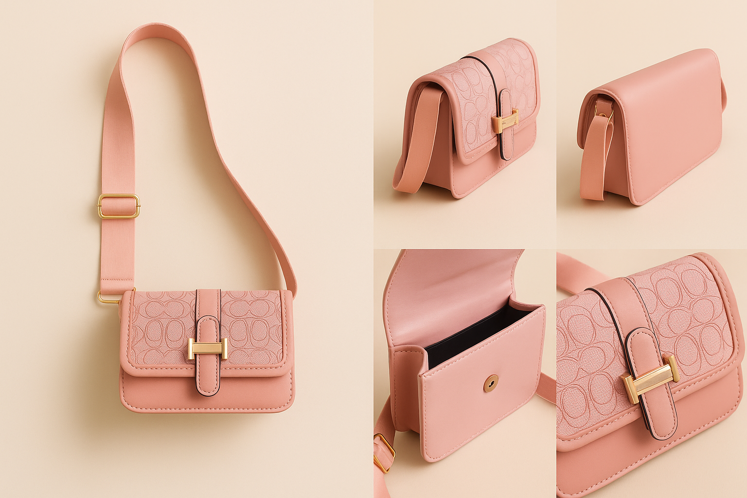 Bolso Bandolera Atardecer - Elegancia y Brillo en Rosa