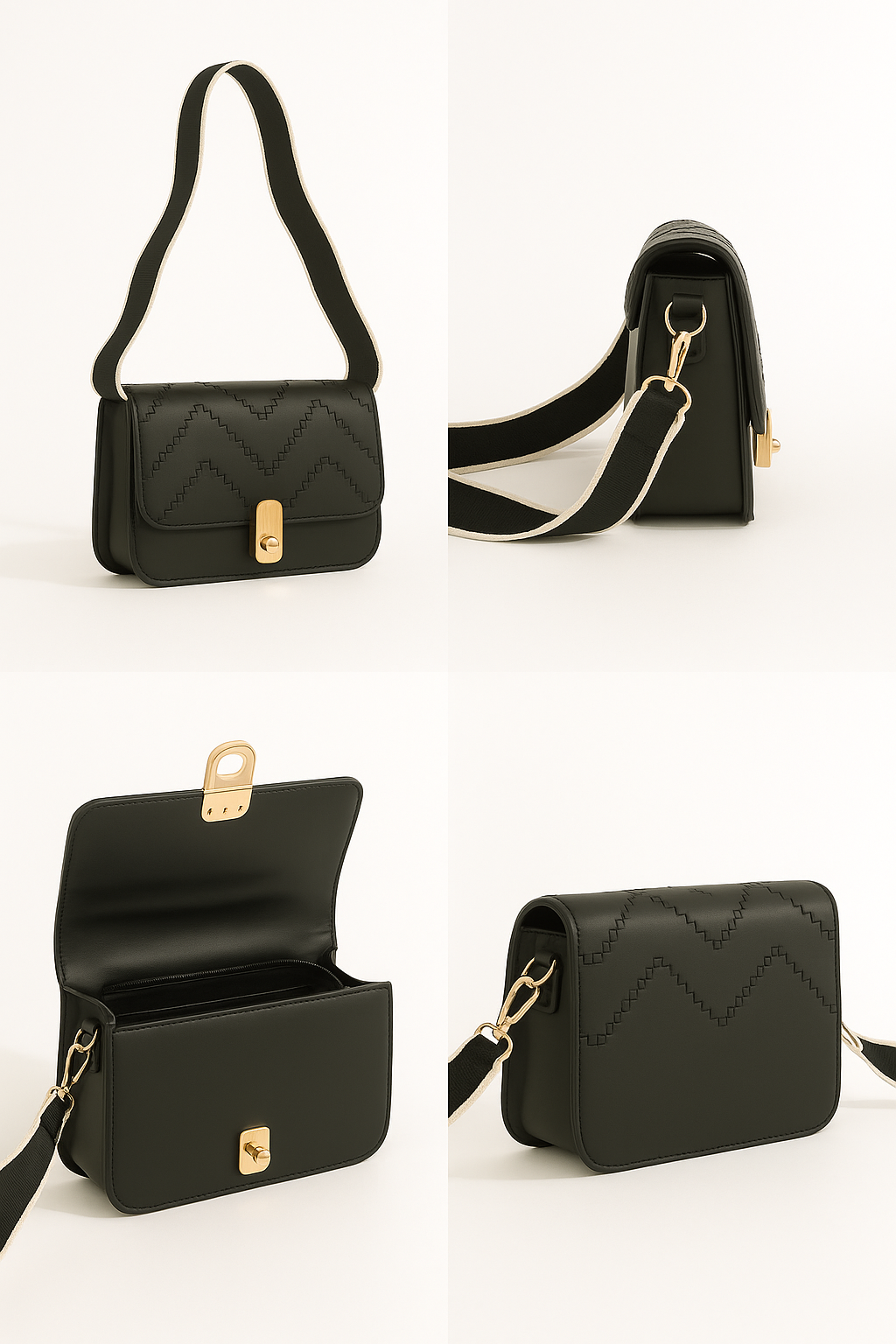 Bolso de Hombro Noche - Diseño Minimalista con Acolchado Chevron