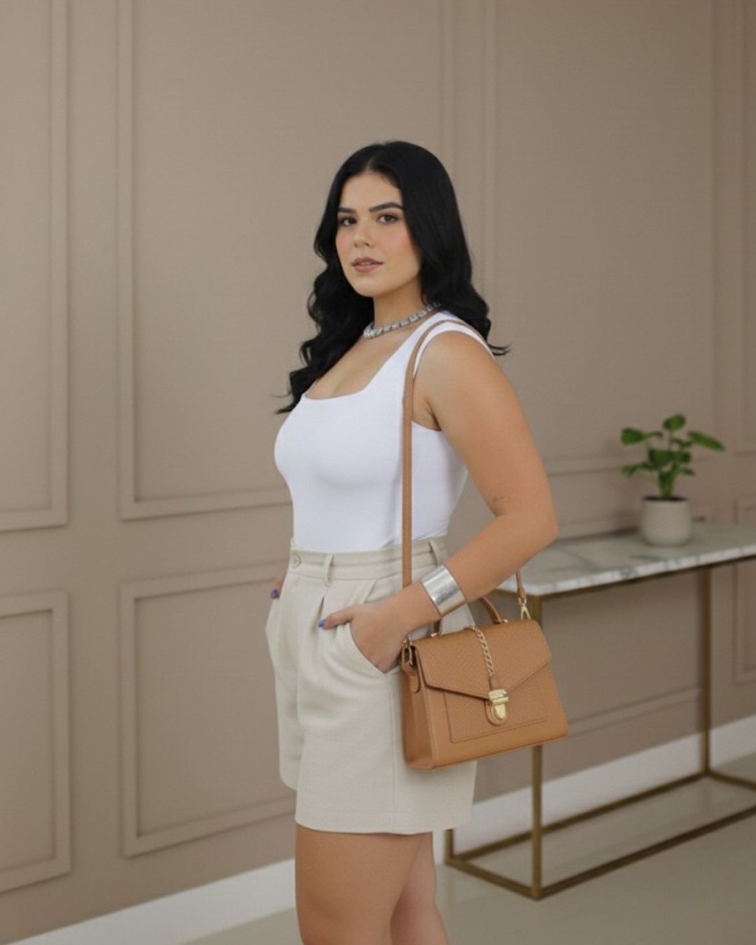 Bolso Coralina - El Inconfundible Estilo Lady en Tono Camel